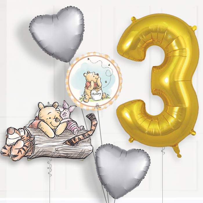 Winnie the Pooh Birthday Balloon Package Choose Age