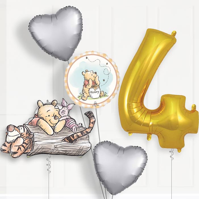 Winnie the Pooh Birthday Balloon Package Choose Age