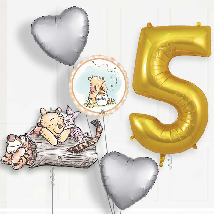 Winnie the Pooh Birthday Balloon Package Choose Age
