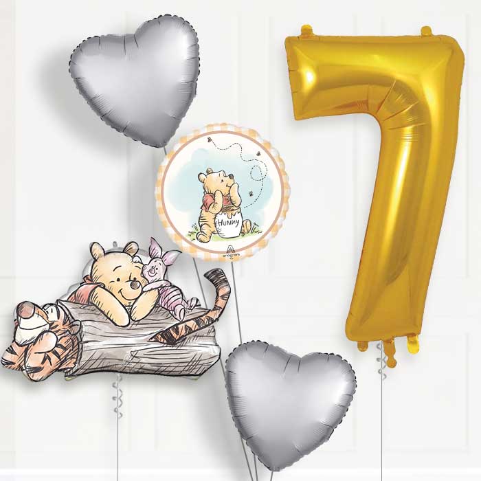 Winnie the Pooh 7th Birthday Balloon Package - 7th Birthday Balloon Package | Party Save Smile