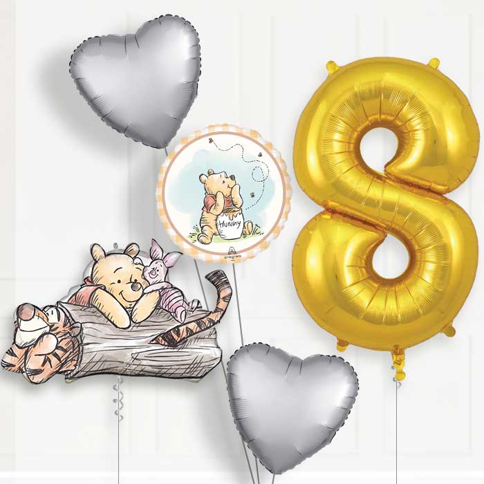 Winnie the Pooh Birthday Balloon Package Choose Age