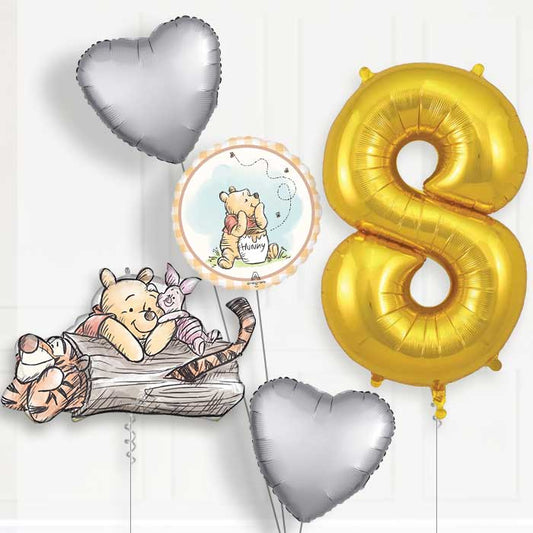 Winnie the Pooh 8th Birthday Balloon Package - 8th Birthday Balloon Package | Party Save Smile