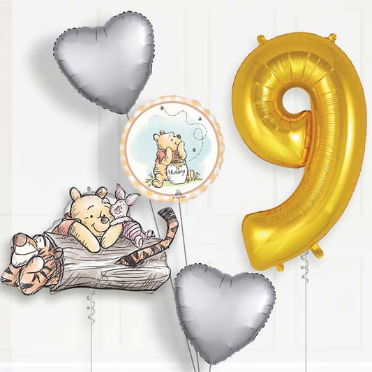 Winnie the Pooh 9th Birthday Balloon Package - 9th Birthday Balloon Package | Party Save Smile