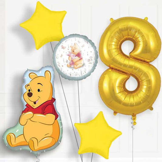 Winnie the Pooh Giant 8th Birthday Balloon Package | Party Save Smile