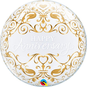 Happy Anniversary Classic Bubble Balloon 22 inch Qualatex