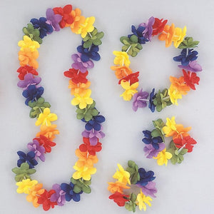 Hawaiian Flower Lei Rainbow Assorted Colours