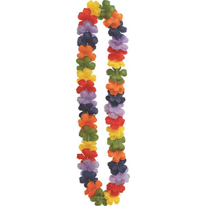 Rainbow Flower Hawaiian Lei: Hawaiian Party Accessory