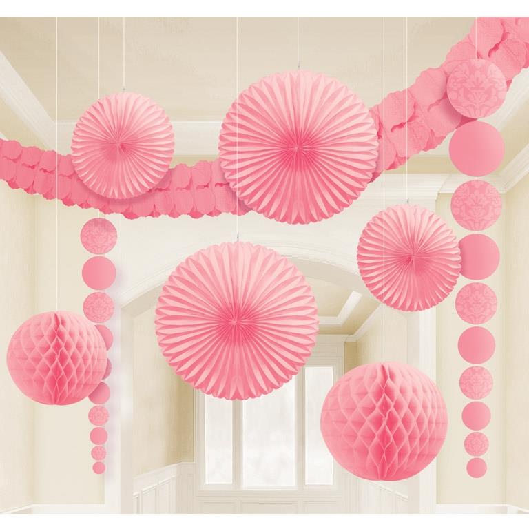 Pink Wedding Party Decoration Kit | Garland | Tissue Fans | Party Save Smile