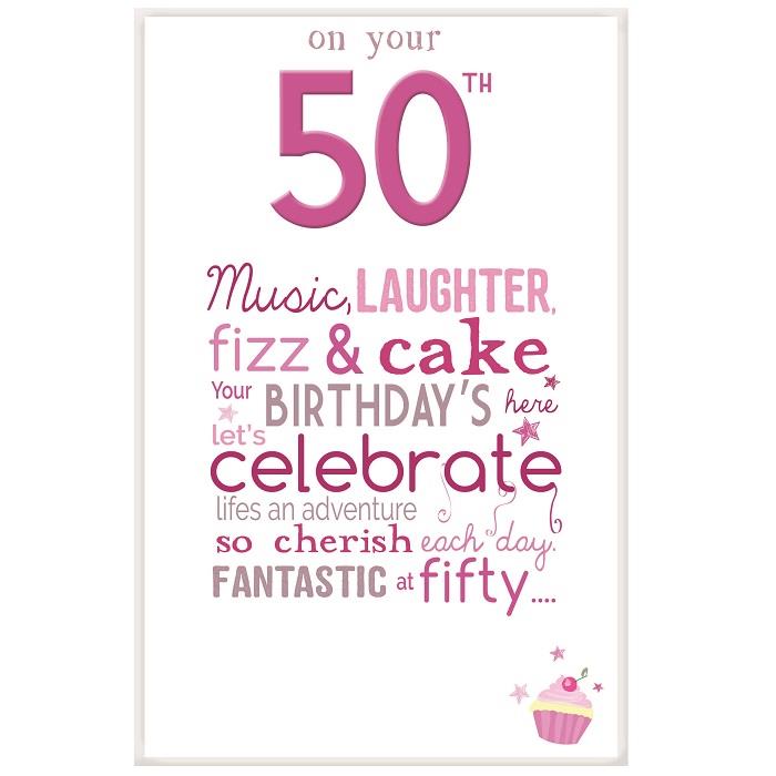 Little Thoughts 50th Birthday Female Greeting Card | Party Save Smile