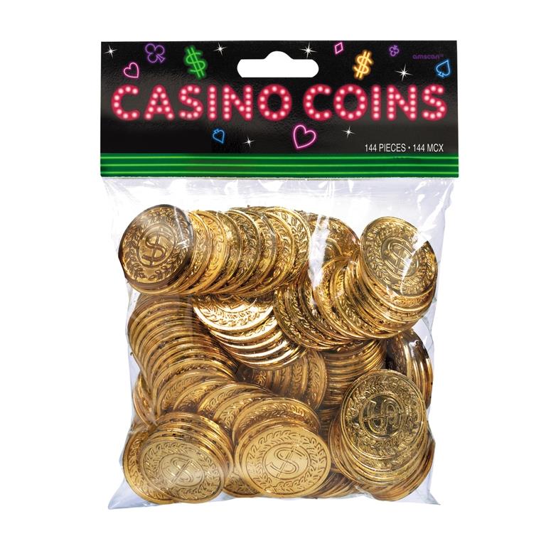 Gold Casino Chip Coins | Party Save Smile