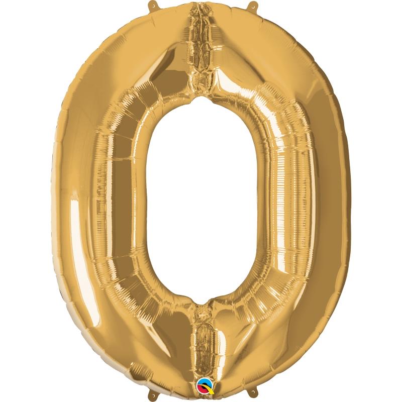 Qualatex Gold Number 0 Foil Balloon 34 inch | Party Save Smile