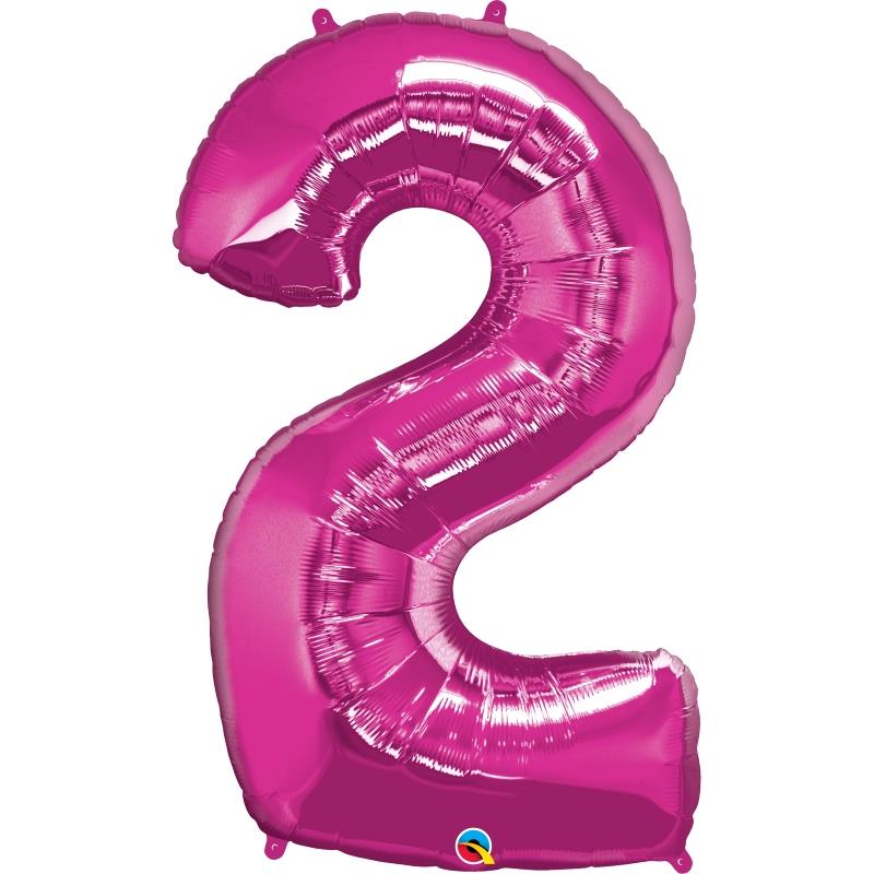 Number 2 Pink Balloon - 34 inches Qualatex | Party Save Smile