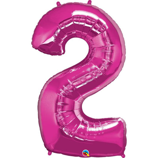 Number 2 Pink Balloon - 34 inches Qualatex | Party Save Smile