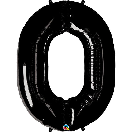 Black Number 0 Balloon - 34 inch Qualatex | Party Save Smile
