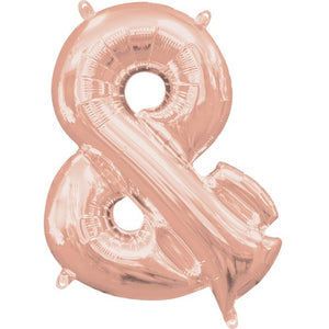Rose Gold And Symbol Foil Balloon Air Fill 16 Inch Anagram