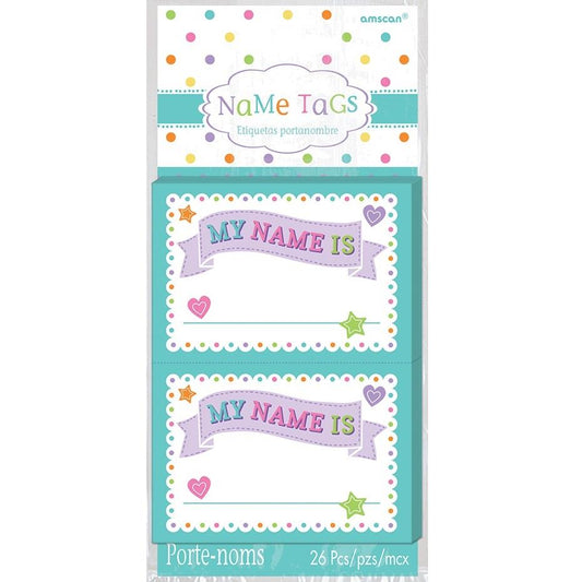 Baby Shower Guest Name Tags Pack of 26 | Party Save Smile