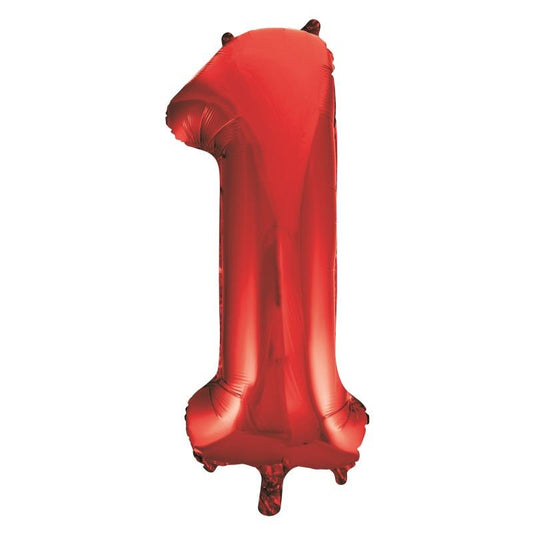 Red Number 1 Supershape Foil Balloon 34 Inches | Party Save Smile