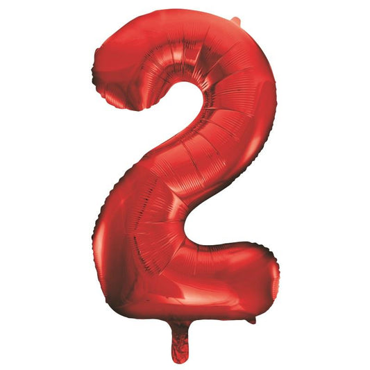Red Number 2 Supershape Foil Balloon 34 Inches | Party Save Smile