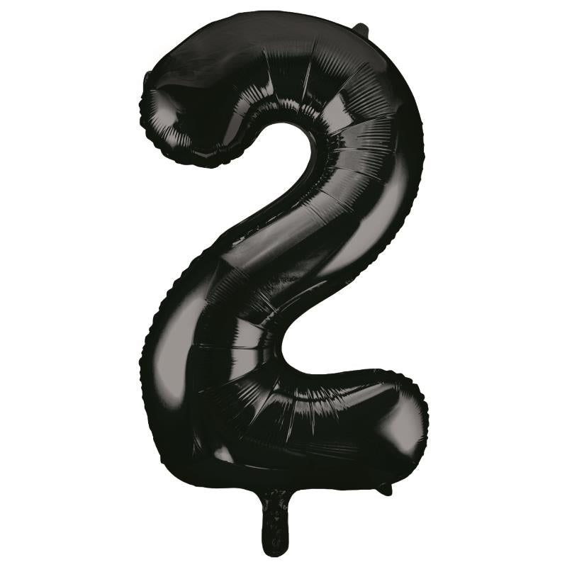 Black Number 2 Supershape Foil Balloon 34 inch | Party Save Smile