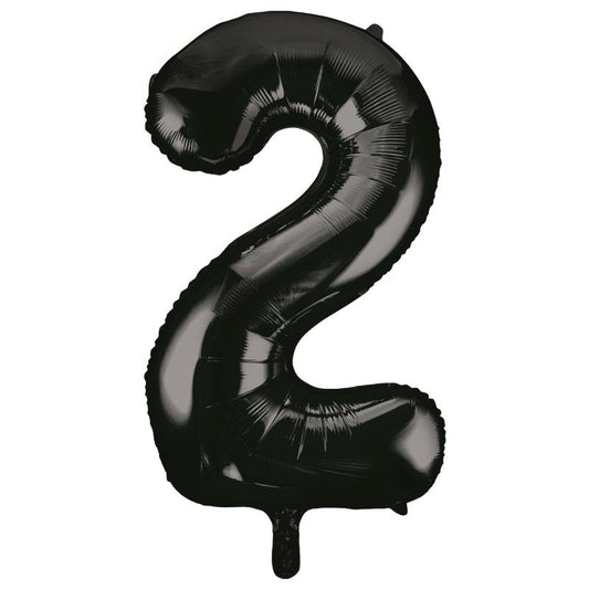 Black Number 2 Supershape Foil Balloon 34 inch | Party Save Smile