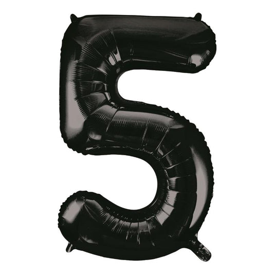 Black Number 5 Supershape Foil Balloon 34 inch | Party Save Smile