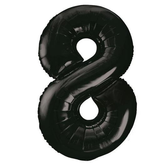 Black Number 8 Supershape Foil Balloon 34 inch | Party Save Smile