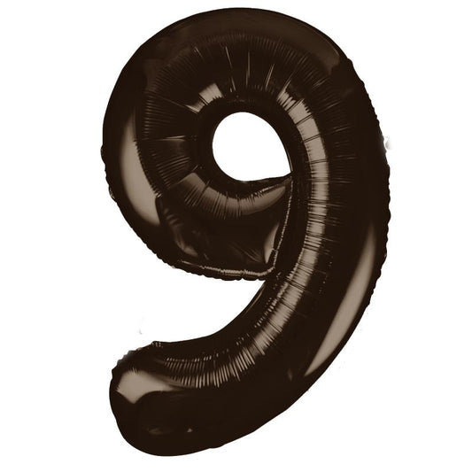 Black Number 9 Supershape Foil Balloon 34 inch | Party Save Smile