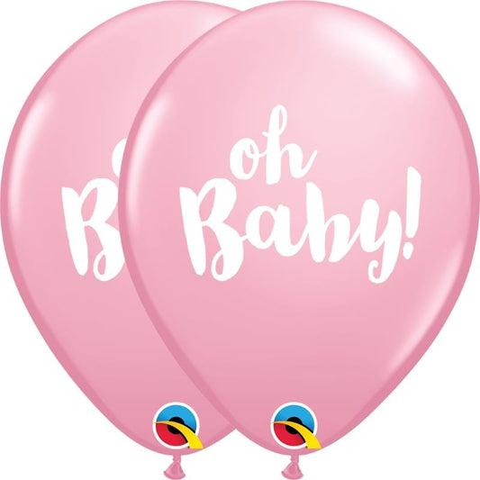 Pink Oh Baby Latex Balloons