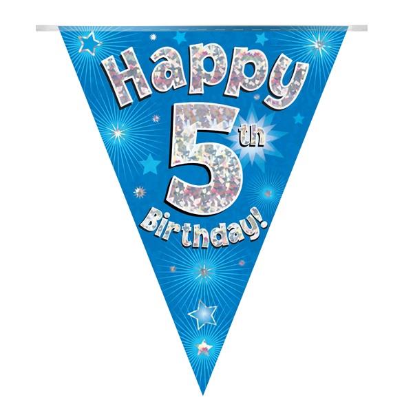 Blue Star 5th Birthday Bunting 3.9 Metres | Party Save Smile