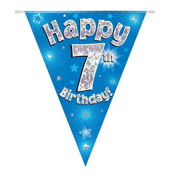 Blue Star 7th Birthday Bunting 3.9 Metres | Party Save Smile