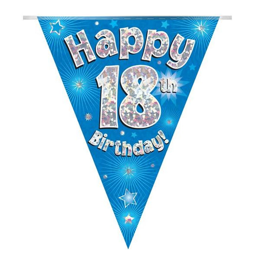 18th Birthday Bunting - Blue Star.