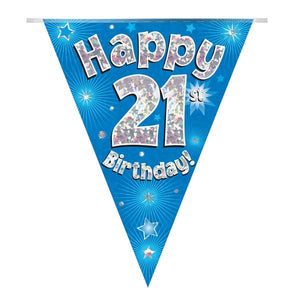 Blue Star 21st Birthday Bunting Metres 3.9 Metres