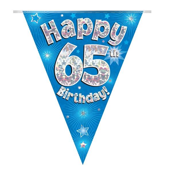 Blue Star 65th Birthday Bunting Flag Banner 3.9 metres | Party Save Smile