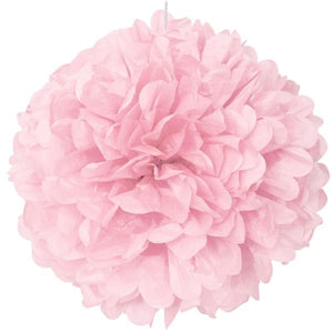 Lovely Pink Puff Ball Party Hanging Decorations 16 inch
