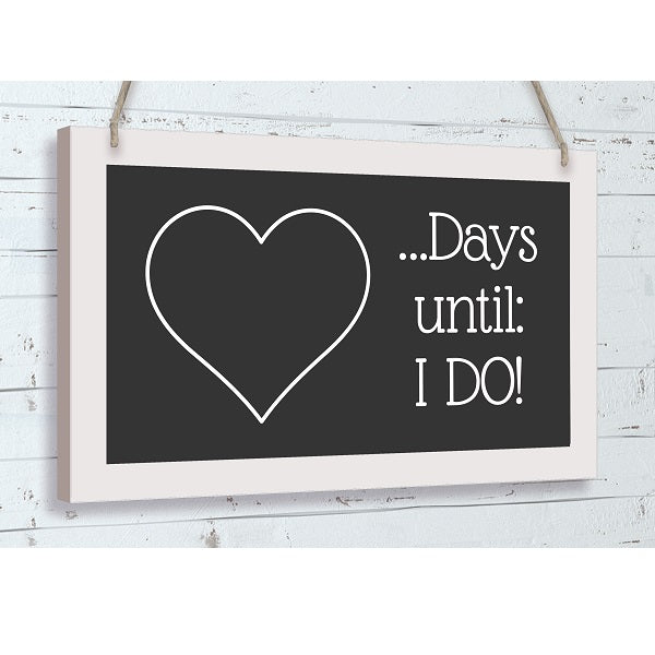 Wooden Wedding Countdown Black Board 25cm | Party Save Smile
