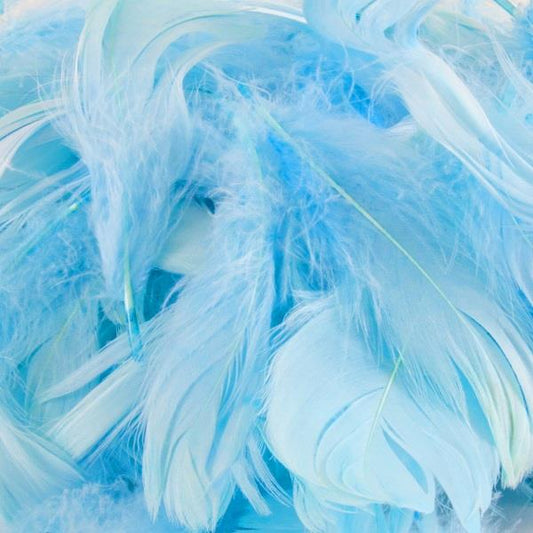 Baby Blue Craft Feathers 50 grams | Party Save Smile