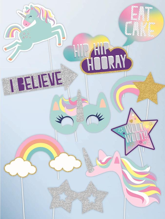 Rainbow Unicorn Photo Booth Props | Party Save Smile