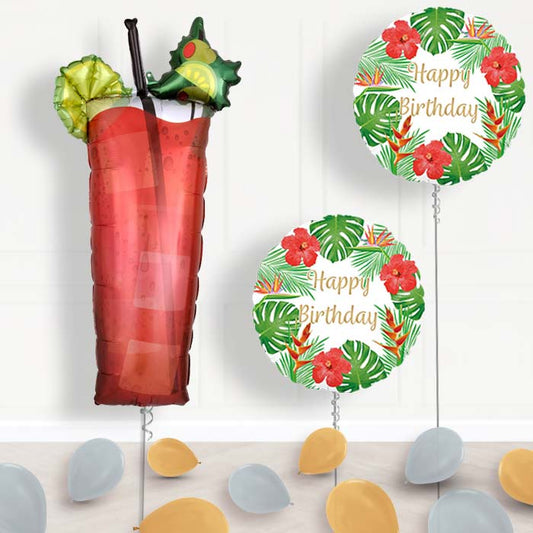 Bloody Mary Cocktail Birthday Balloon Package Delivered - Balloon Package | Party Save Smile