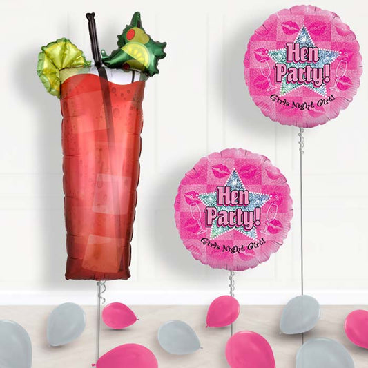Hen Party Bloody Mary Cocktail Balloon Package Delivered - Balloon Package | Party Save Smile