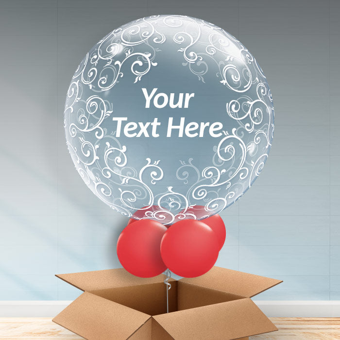 Personalisable Filigree Bubble Helium Balloon - Bubble Balloon | Party Save Smile