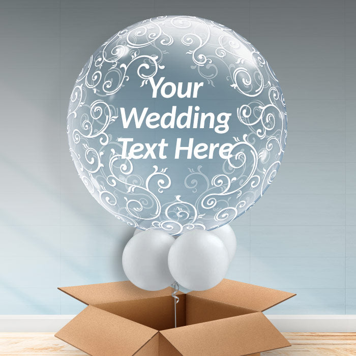 Personalisable Filigree Wedding Balloon - Bubble Balloon | Party Save Smile