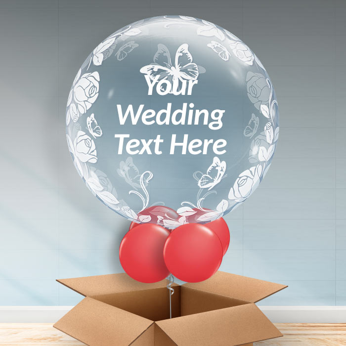 Personalisable Wedding Balloons - Butterflies - Bubble Balloon | Party Save Smile