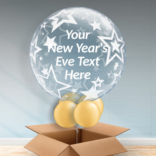 Personalisable Stars Happy New Year Balloons - Bubble Balloon | Party Save Smile