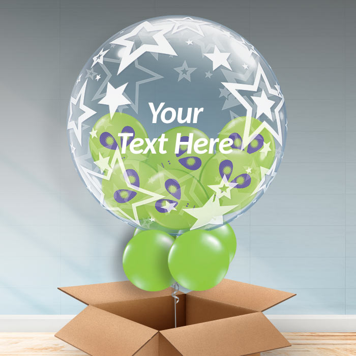 Space Alien Personalisable Balloon in a Box - Bubble Balloon | Party Save Smile