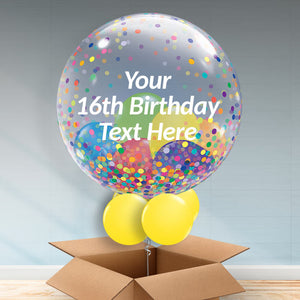 Rainbow Personalisable 16th Balloons in a Box