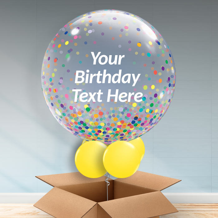 Rainbow Dot Personalisable Birthday Balloons Delivered - Bubble Balloon | Party Save Smile