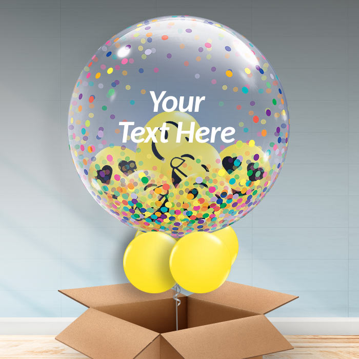 Personalisable Smiling Face Balloons Delivered - Bubble Balloon | Party Save Smile