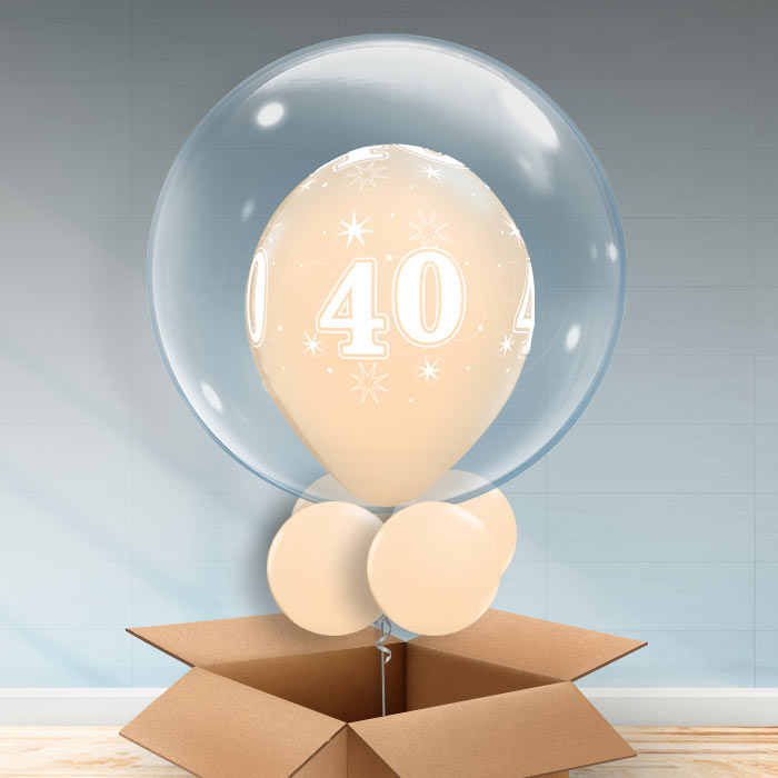 Personalisable Blush 40th Birthday Bubble Balloon - Bubble Balloon | Party Save Smile