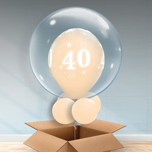 Personalisable Blush 40th Birthday Bubble Balloon - Bubble Balloon | Party Save Smile