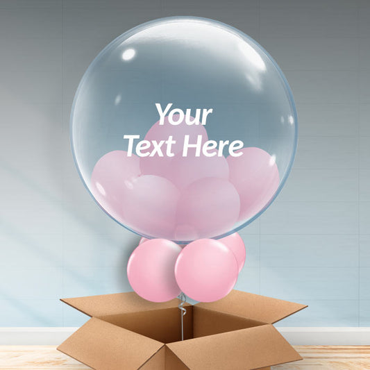 Baby Pink Personalised Balloons in a Box | Party Save Smile